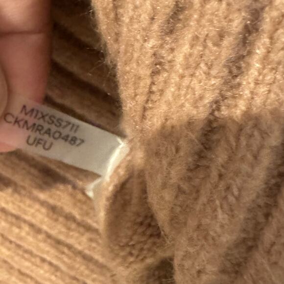 Calvin Klein Women's ​Quarter-Zip Ribbed Collar Sweater Hazelnut Size XL NWT - Picture 8 of 12